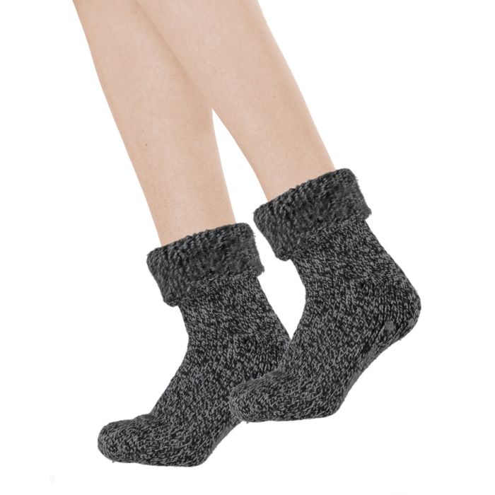Slofsokken wol met anti-slip