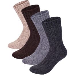 2 paar bruintinten dikke alpaca-sokken voor dames en heren 35/38